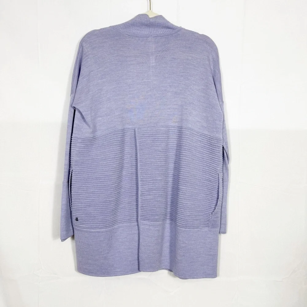 Lululemon Sit In Lotus Wrap II Heathered Lavender Dusk Merino Wool Cardigan
